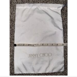 Jimmy Choo 10 X 14 White with Grey Drawstring Dust Bag One Size Storage NWOT